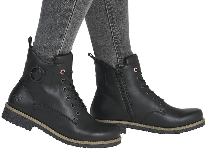 Rieker, klassische Damen-Stiefeletten, mit Reißverschluss SCHWARZ